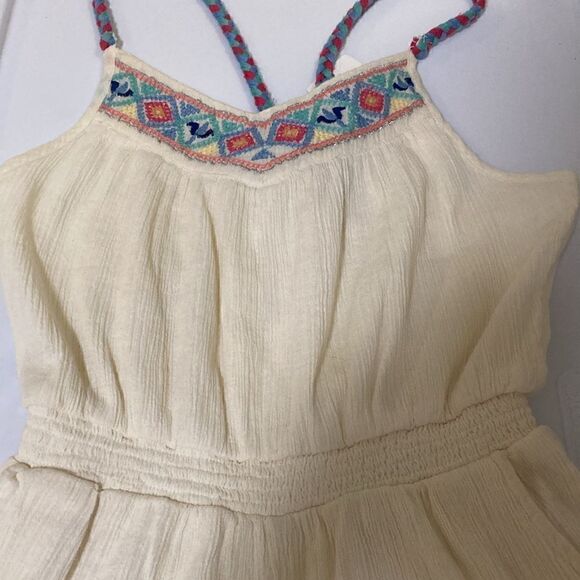 Peek NWT Girls Aren’t You Curious Embroidered Romper in Off White. Size (10). - Picture 4 of 9